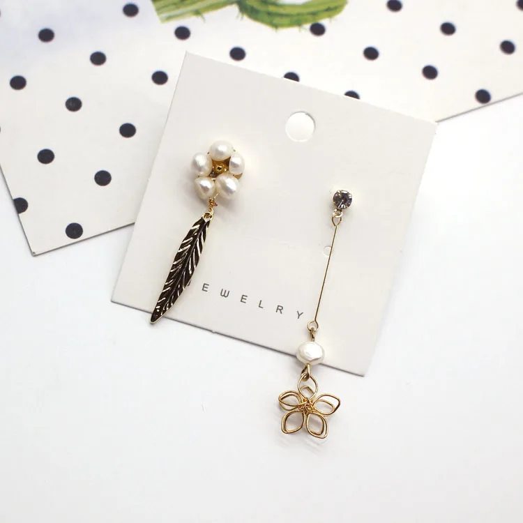 High quality star pearl layered eardrop hanging 14k gold  earring chain  earrings