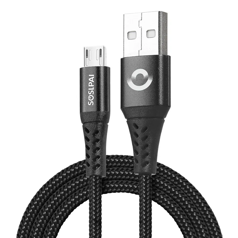 Free Shipping wholesale micro phone usb charger cable nylon fabric braided 2.1a micro usb charging cable for android