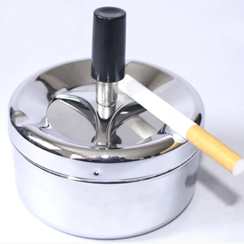 Custom LOGO Ashtray Round Glass Cigar Copper Concrete Zinc With Cover Ashtray