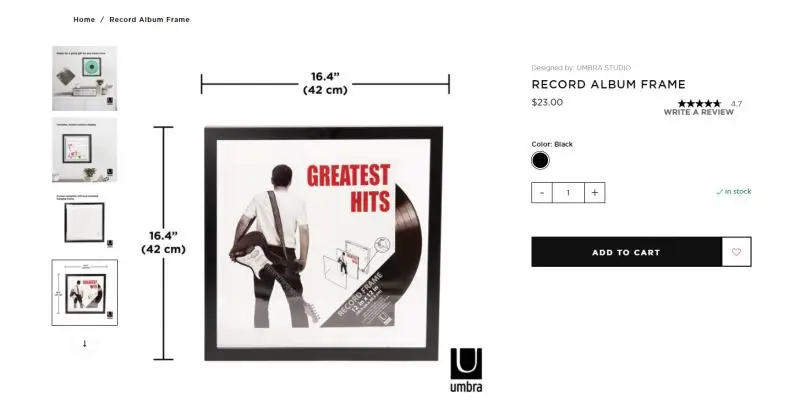 Factory wholesale with cushion color acrylic cover box photo frame installation vinyl record