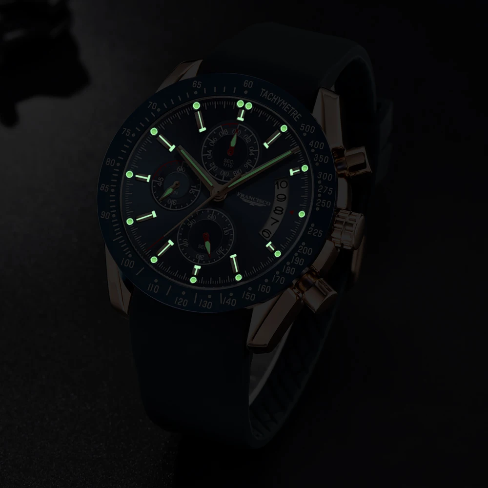 Drop Shipping Silicon Sports Watch Bands Mens Luxury Wristwatch Chronograph Quartz Watches