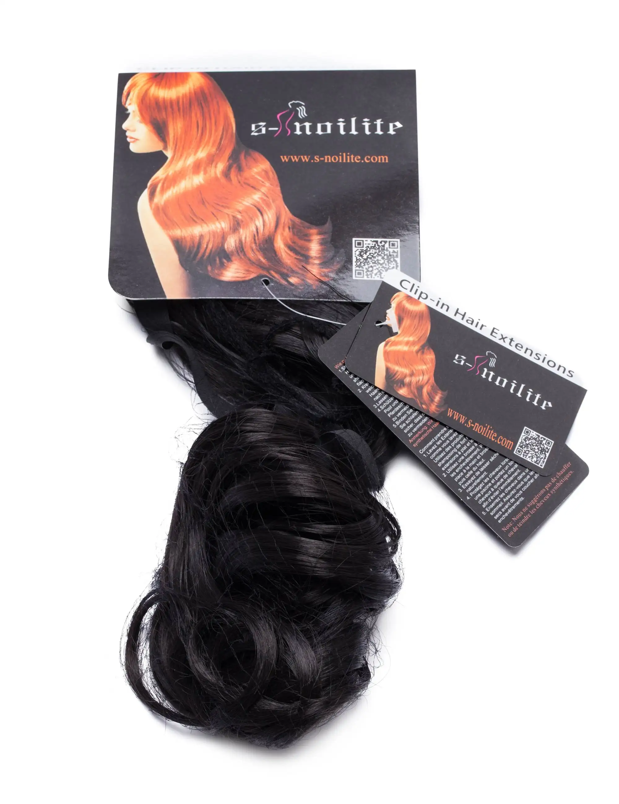 S-noilite Silky Straight Wavy Synthetic Hair Clip In Ribbon Ponytail Hairpiece Tie in Pony Tail  Hair Extension for Women