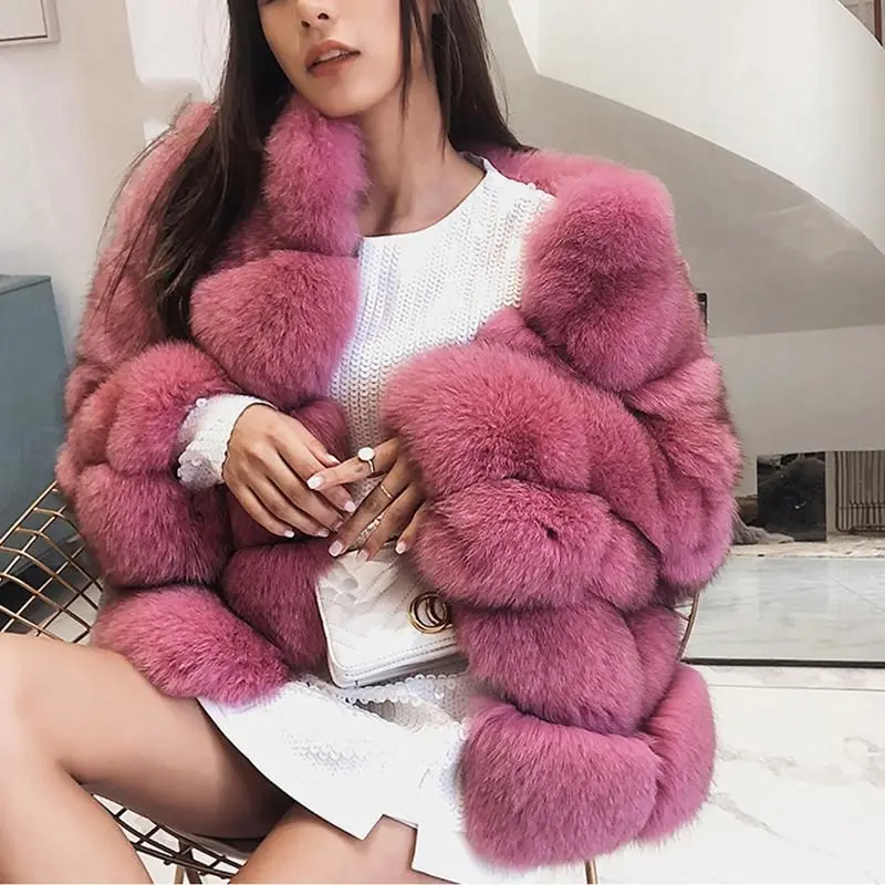 
Large Sizes Elegant Faux Fur Coat Jacket Women New Styles Thick Winter Outerwear Imitation Ladies Fox Fur Jackets Coats 