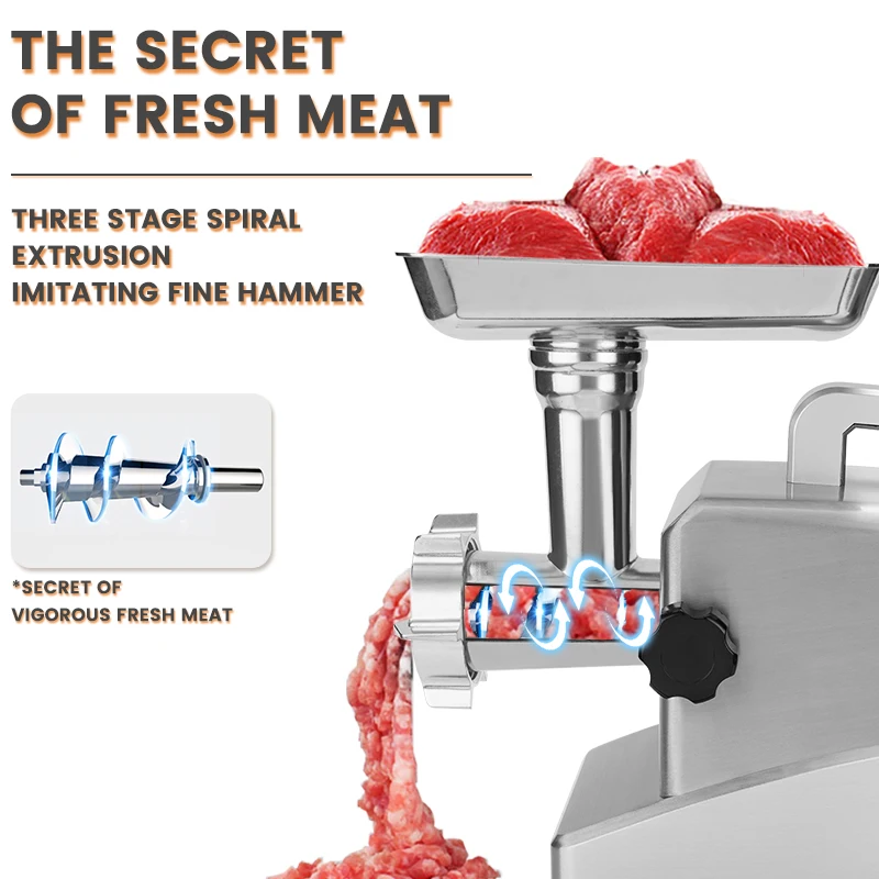 DSP Portable Handle Electric Stainless Steel Household Meat Grinder Domestic Sausage Making Grinding Meat Grinder