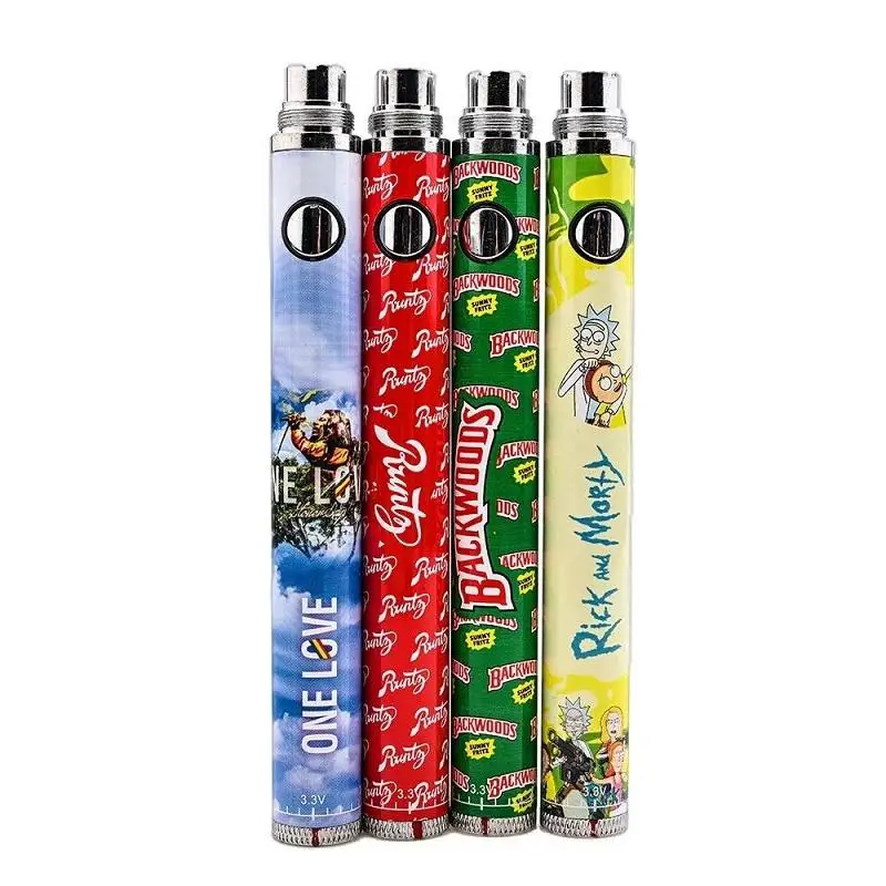 
Fast shipping 1100mah CBD battery 510 thread vape pen cartridges preheating voltage adjustable Twist battery 12 Colors available 