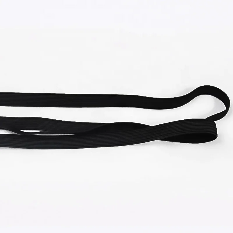 
factory wholesale in stock 3mm white black color knitted braided elastic band with high elasticity 