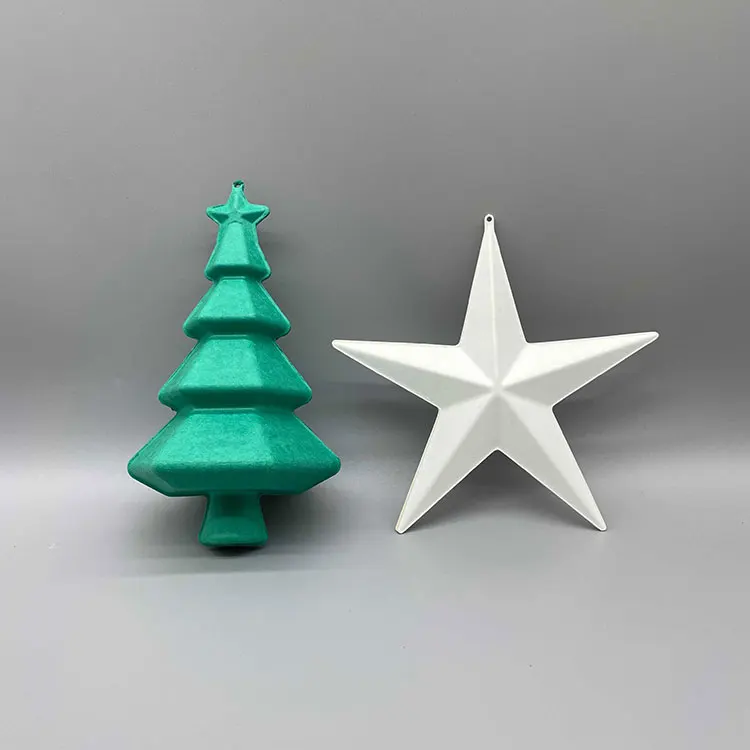 Eco Friendly Pulp Diy Christmas Ornament Paper Balls Star Pendant For Xmas Tree Decorations