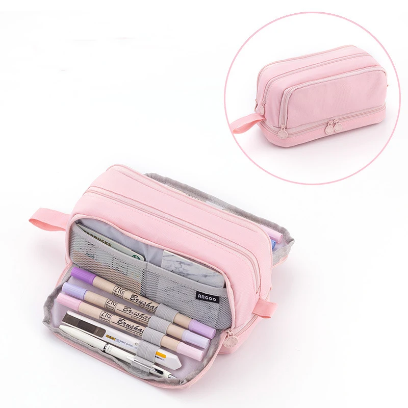 New Portable Pencil Pouch Handheld Pen Bag Cosmetic Bags Large Pencil Case for Teen