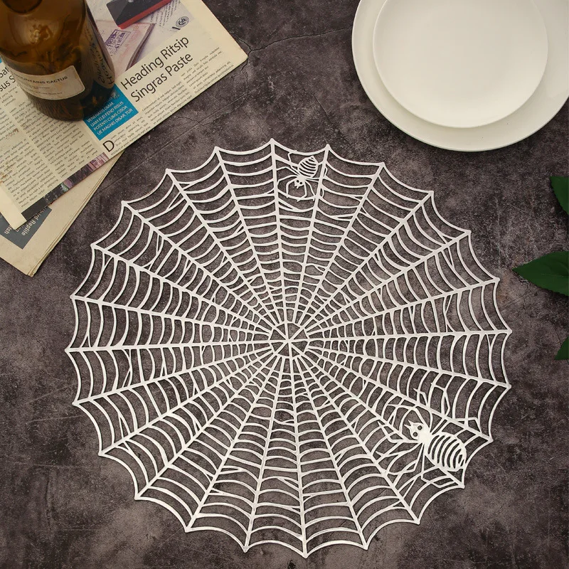Креативная круглая подстилка-салфетка из паутины декоративный полый водонепроницаемый маслостойкий изоляционный коврик ПВХ