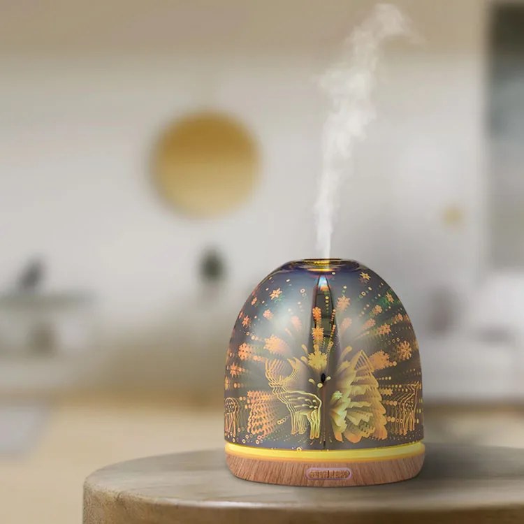 Led Light 7 Color Options Aroma Diffusee House Luxury Aromatherapy Natural Essential Oil Wholesale Diffusers Christmas Diffuser