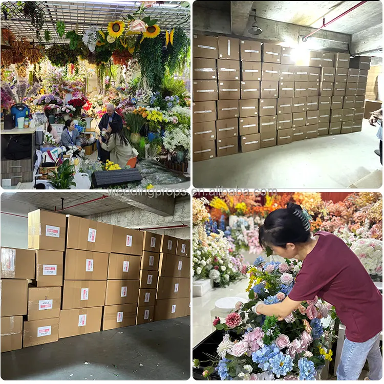 Red Flower Wedding Table Centerpiece Rose Hydrangeas Artificial Flower Decor for wedding event decoration