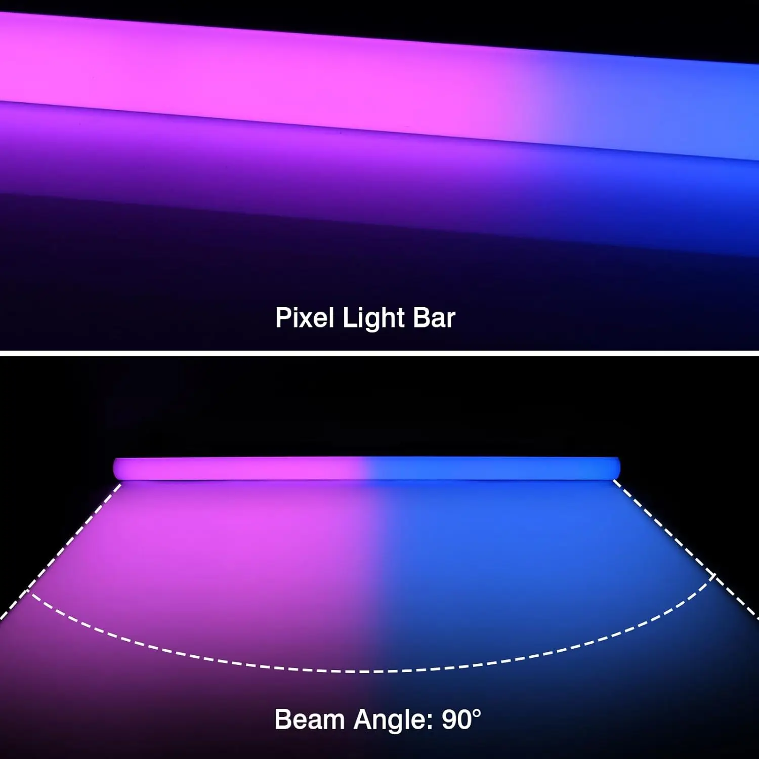 60W 90pcs RGB 3in1 LED Effect Light Bar Seamlessly Stackable DJ Light with Chasing Effects for DJ Stage Lighting Christmas Party