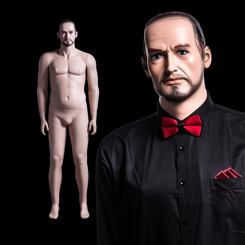 PLUSMAN3 male realistic mannequins head skin plus size mannequin white