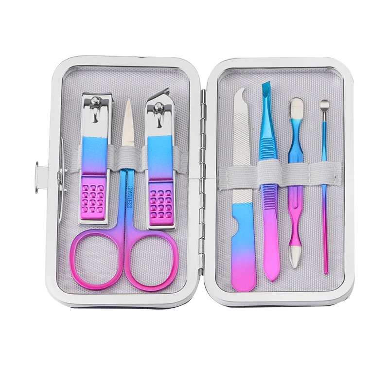 Best Price Custom Logo 7 Pieces Stainless Steel Nail Clippers Cutter Kit Nail Care Manicure Set