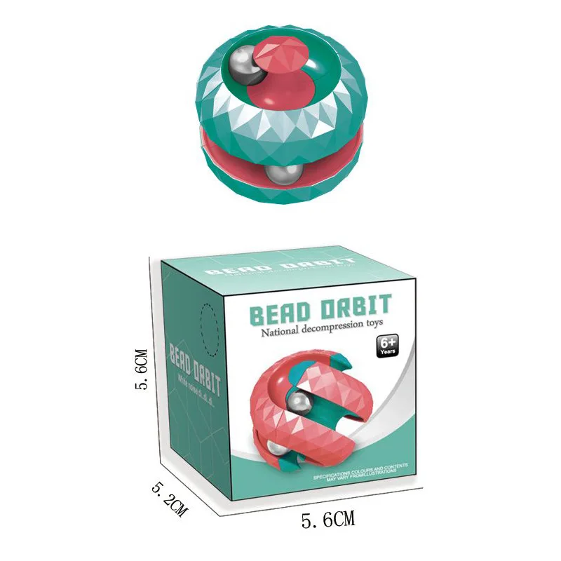 Rotating Fidget Puzzle Orbit Ball Trackball Toy for Kids Adults Small Cube Relieve Stress Anxiety Decompression Toy