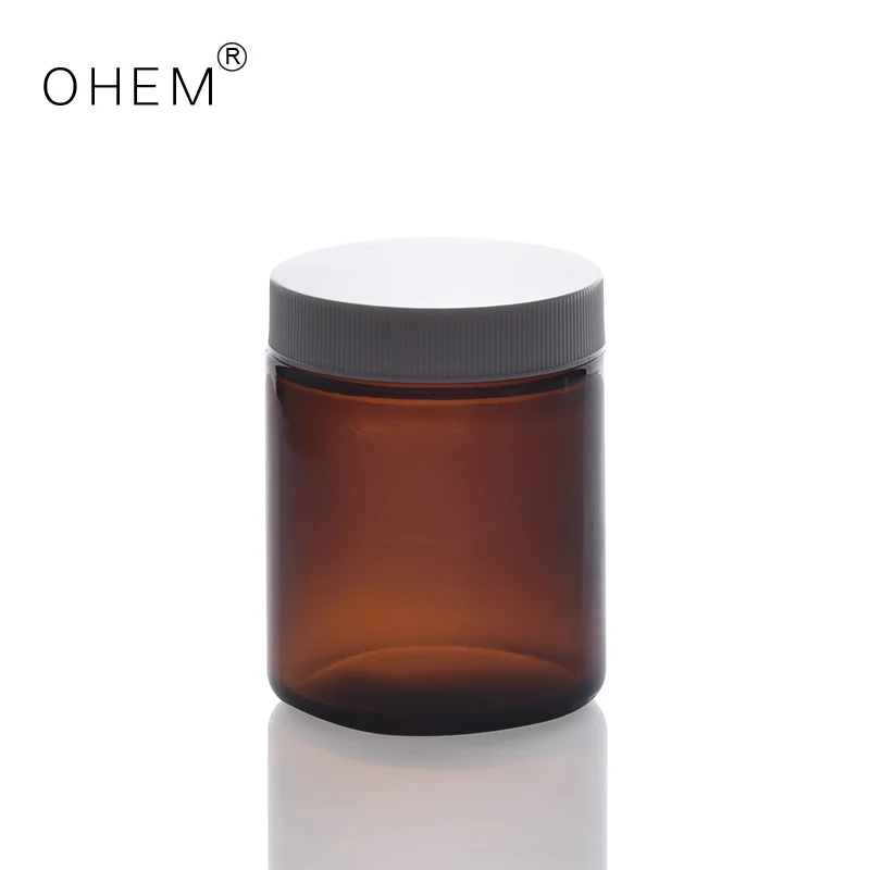 Lab glassware Brown Candle Cup 250ml  Amber Candle Glass Jar with PTFE gasket