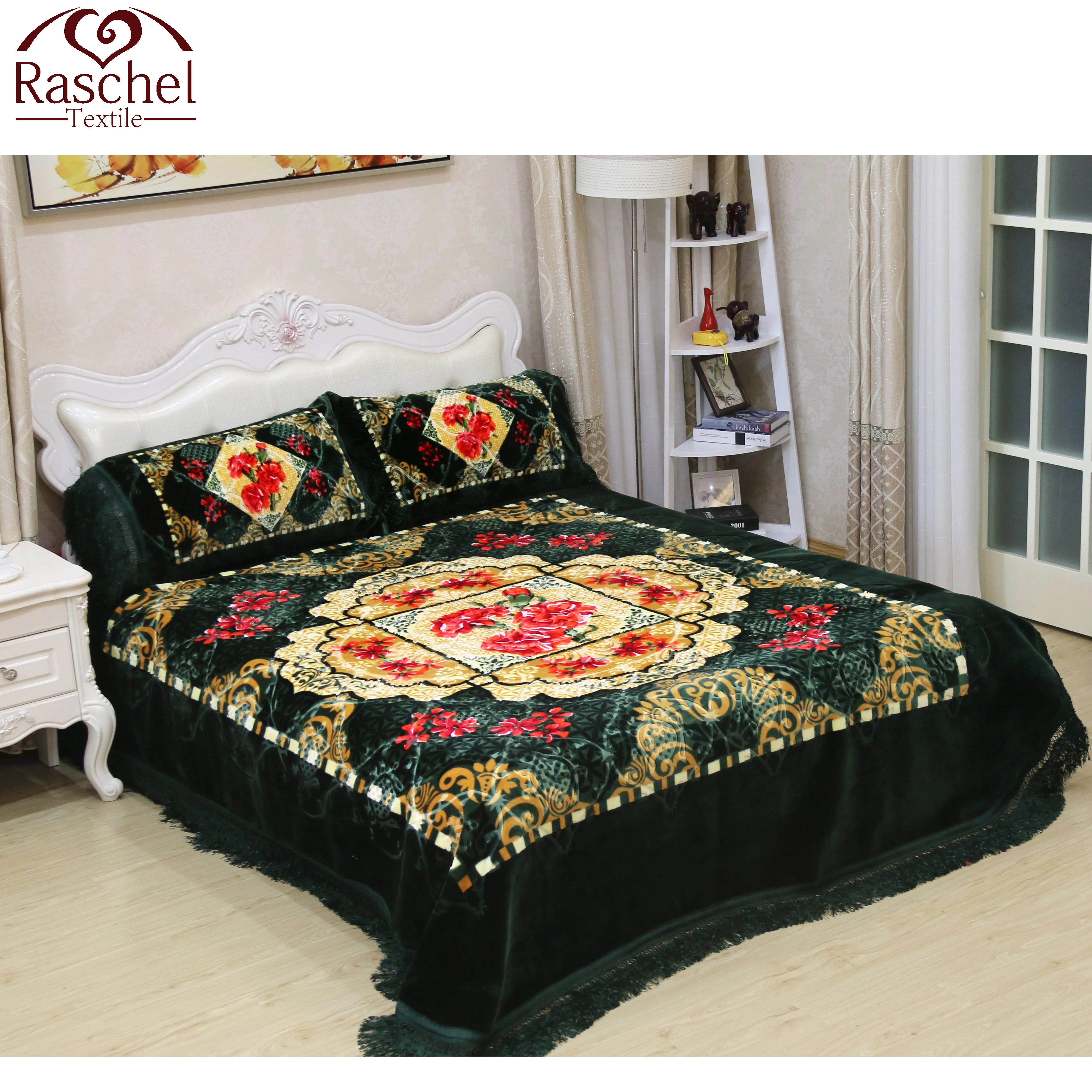 100% Poly Korean Style Double Layer queen size mink blanket