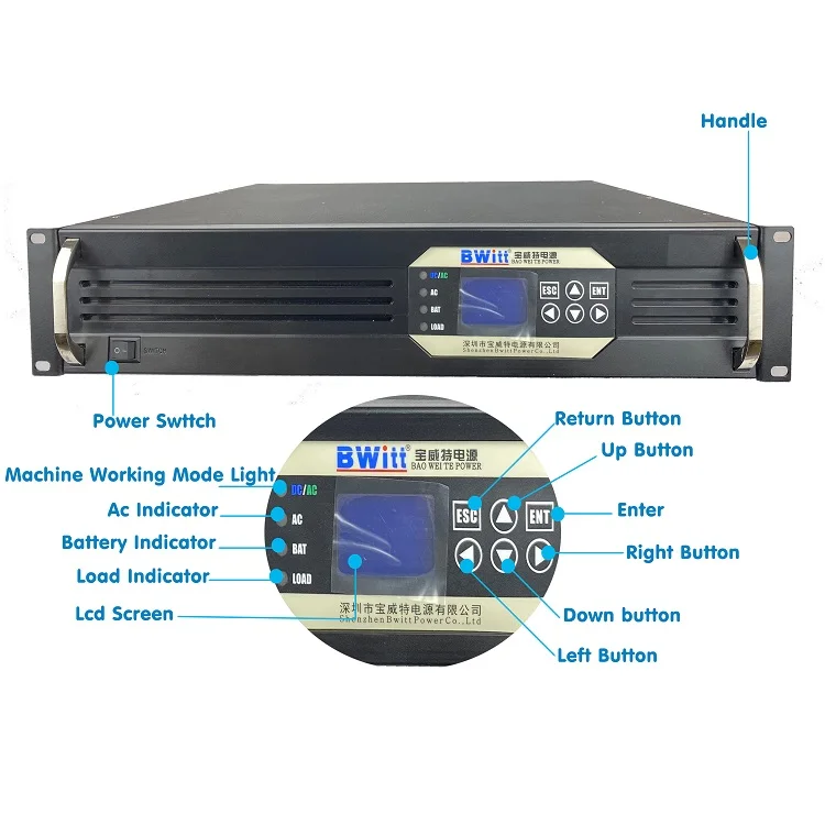 Rack-mounted network cabinet power supply DC 220V to AC 220V 6kw inverter outback inverter