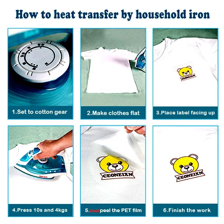 100Pcs Custom DIY Heat Transfer Iron On Name Size Brand Logo Personalized Collar Neck Labels Stickers Washable Patch for Clothes