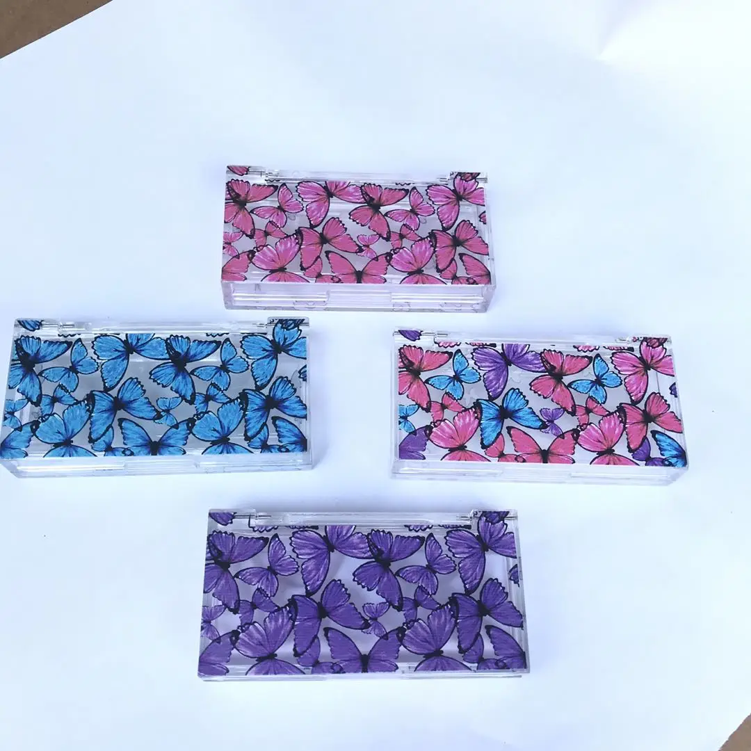 
mink lashes case style butterfly lash box and clear butterfly acrylic lash case 