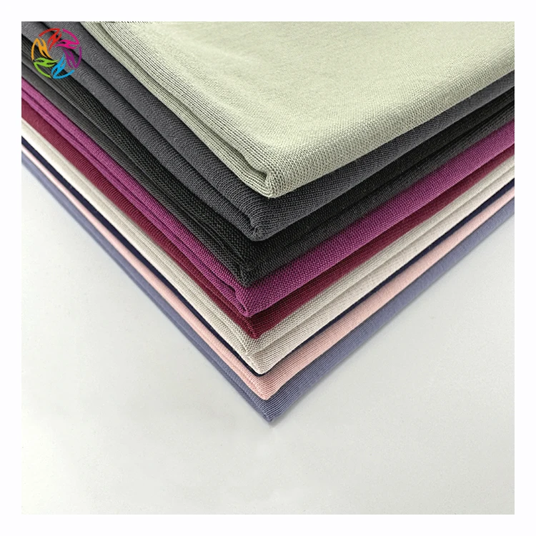 Factory direct sale ready stock 65 cotton 35 polyester clothing single jersey fabric for t-shirt