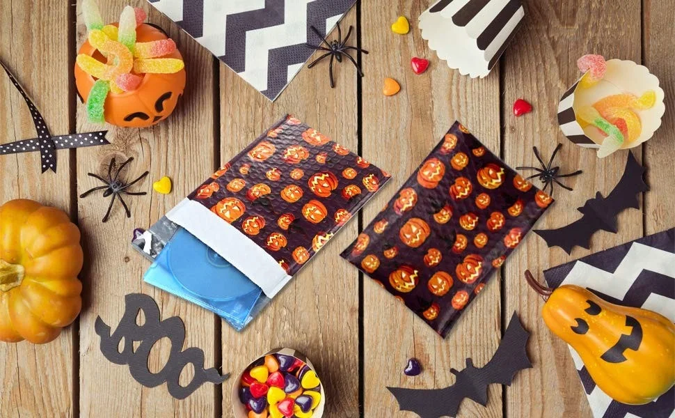Eco 6x10 Bubble Padded Envelopes Halloween Designer Boutique Custom Bubble Bags CD/DVD Poly Bubble Padded Mailers
