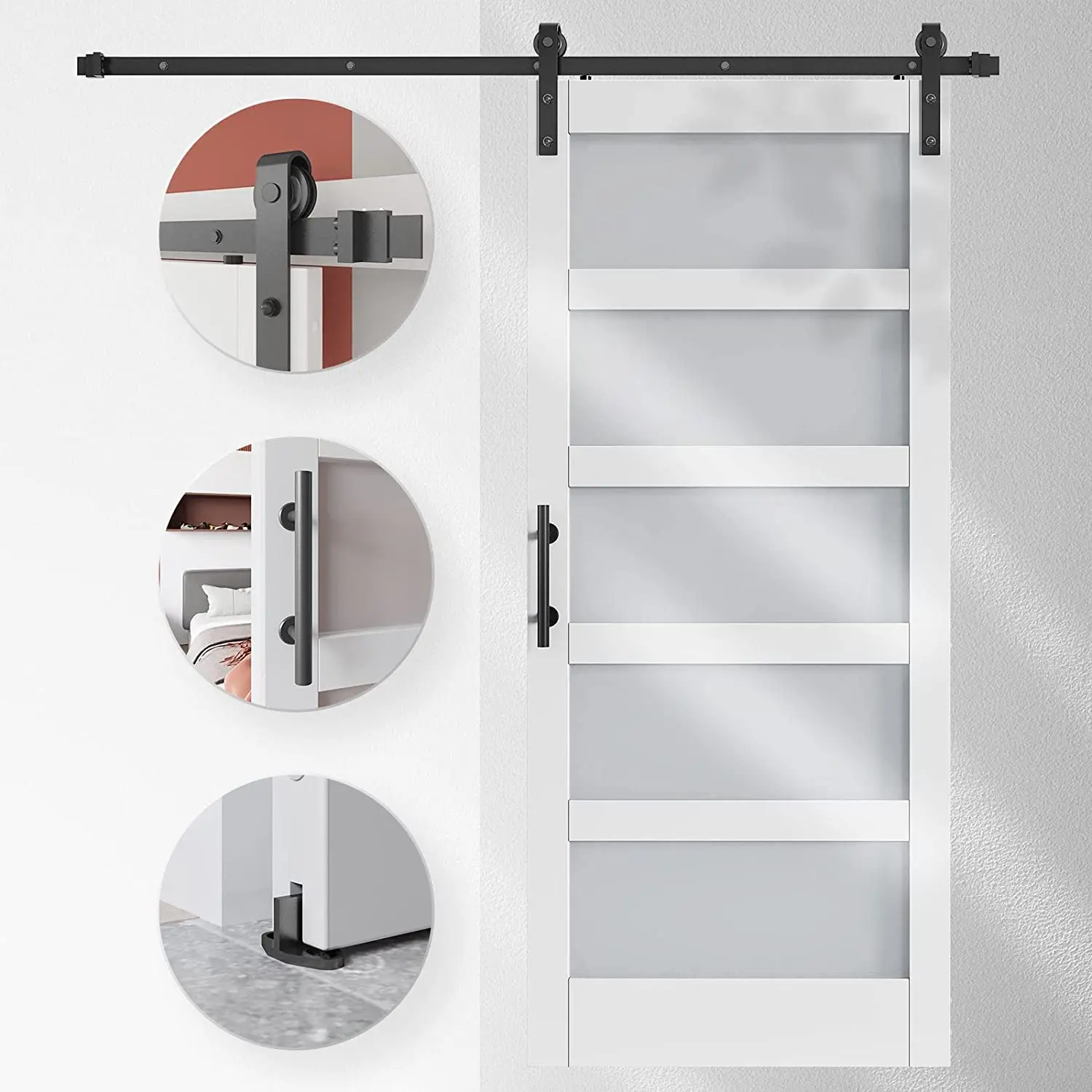 Soundproof Office slab grey interior sliding barn door pvc cheap room dividers