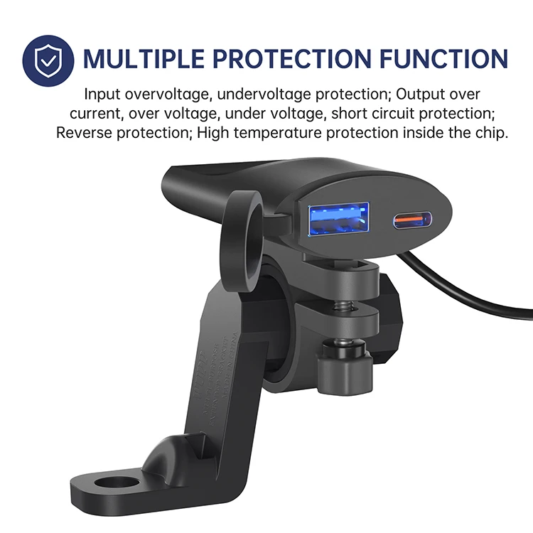 Intelligent Charging TYPE-C PD Usb Cellphone Charger Motorcycle Phone Charger