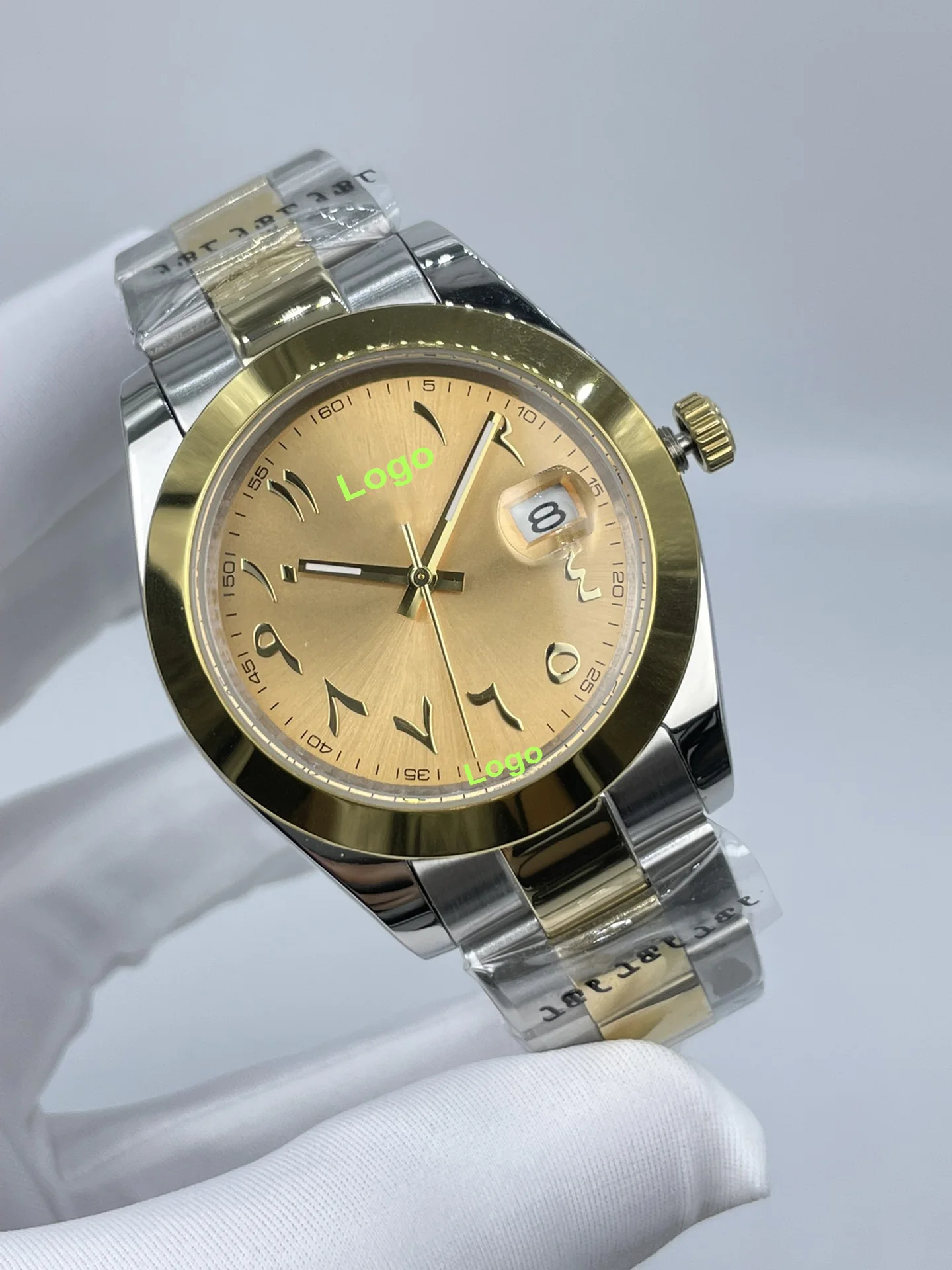 Customized luxury diamond ate automatic mechanical movement stainless steel luminous watch watch Arabic numeral watch