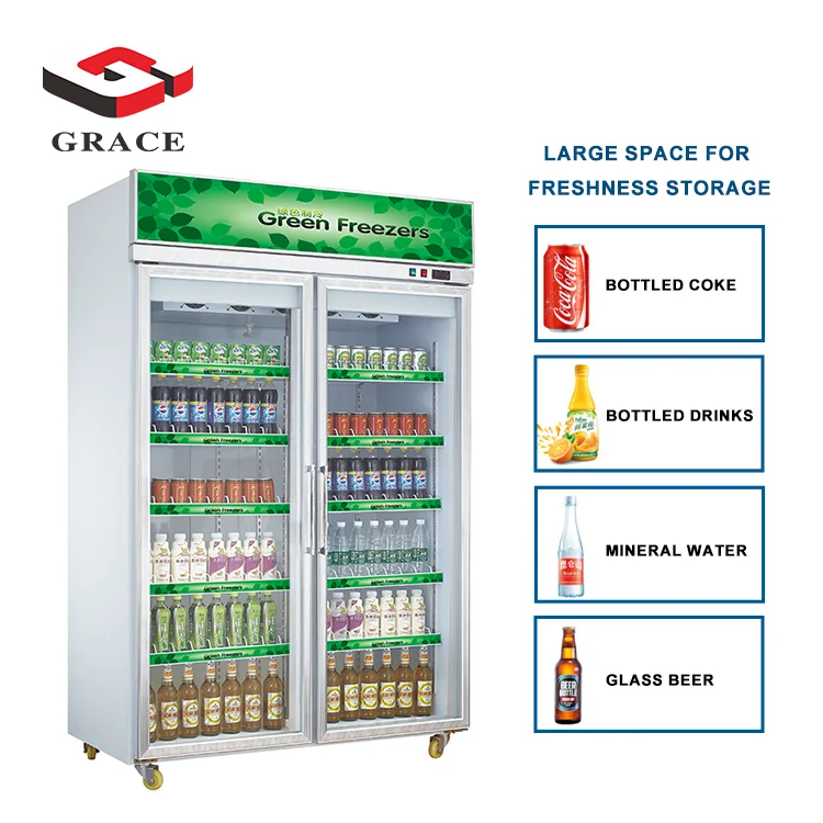 Grace Pepsi beverage refrigerator with Glass door commercial beverage freezer refrigeration equipment