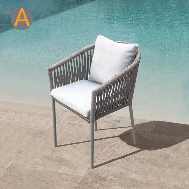 Outdoor Rope Chair seatt Nordic Weave Patio Hotel Balcony BBQ Sun room stackable Garden Rope Chair