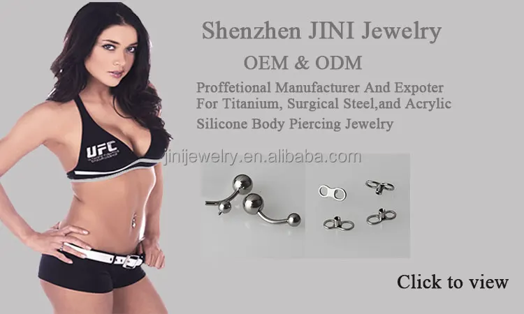 G23 Titanium Prong Set Heart Zircon Navel Piercing Ring Belly Button Rings