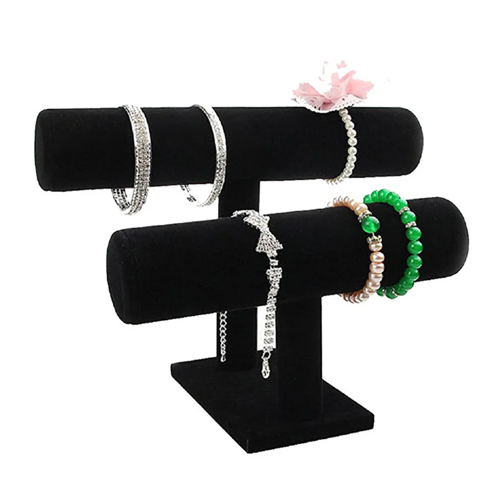 1/2/3 Rolls Necklace Bracelet and Watch Holder Display Stand Velvet Fabric Jewelry Organizer Display Stand