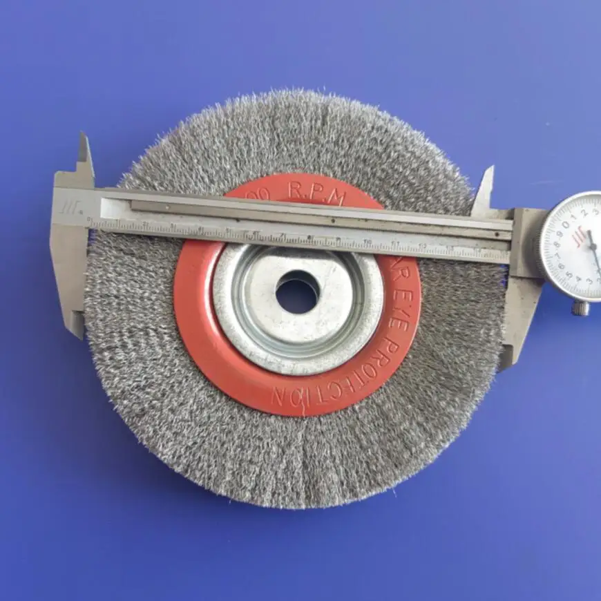 Long Life 6 Inch OD Crimped Wire Stainless Steel Wire Polishing Brush Wheels