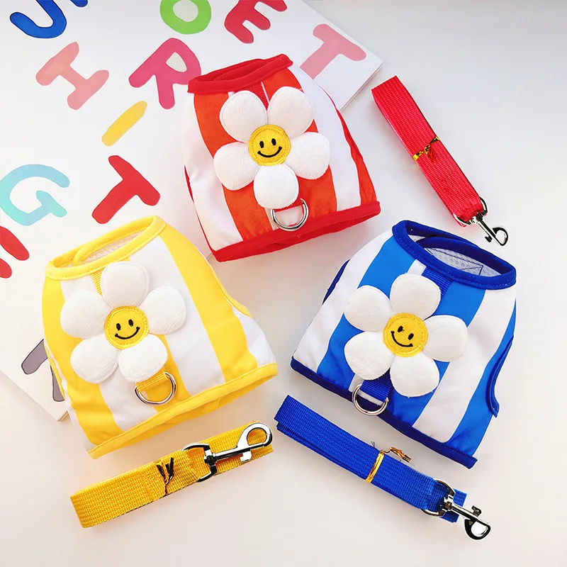Pet carrier small pet cat chest suit cute collar safety belt adjustable outdoor walking traction rope