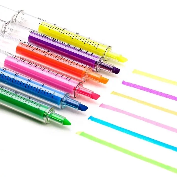 wholesale custom Office & School Markers new style doctor medical promotional gift injection syringe highlighter