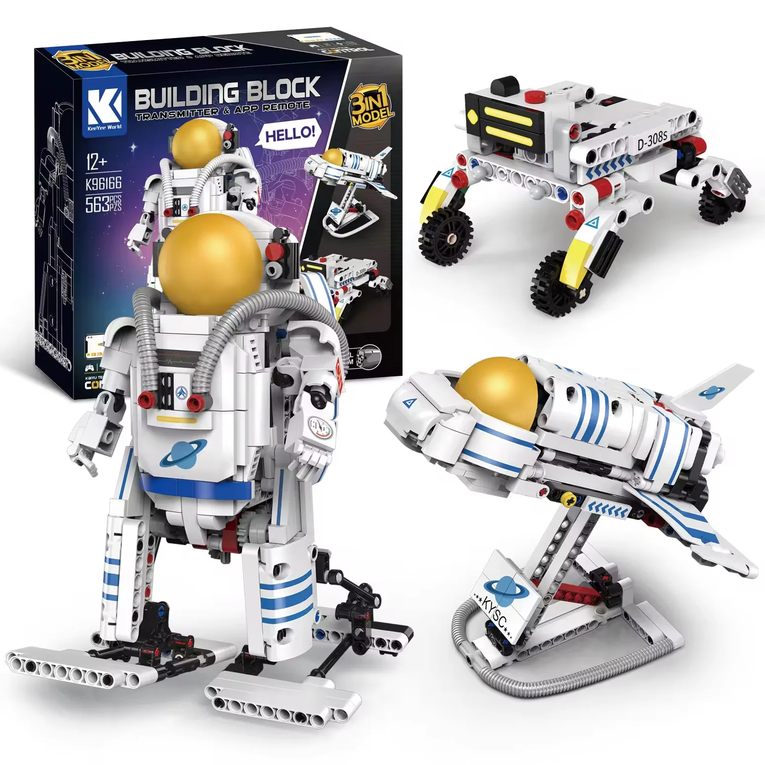 Programming App Control Intelligent Robot Building Block Set 3 in 1 Spaceman Adventure Model Bricks Toys