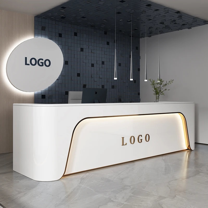 Hot Sale artificial stone LED reception desk beauty salon for restaurant coffee shop