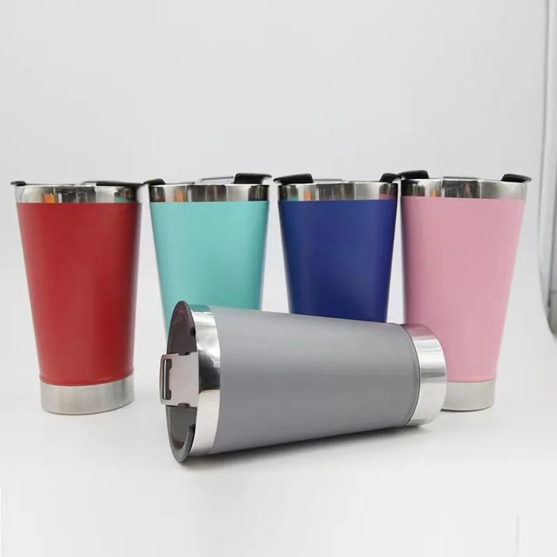 Eco friendly double walled 304 stainless steel vacuum Stanley beer mug travel beer cup with bottle opener 16oz