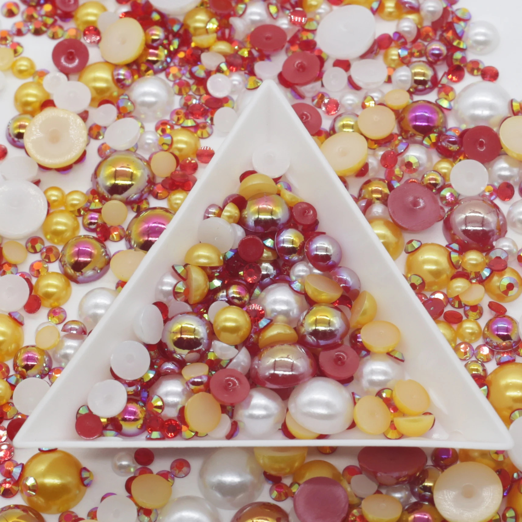 WHATSTONE Customized 30g/bag 100g/bag 1000g/bag Mix Size Color ABS Half Round Pearls Resin Jelly AB Rhinestone