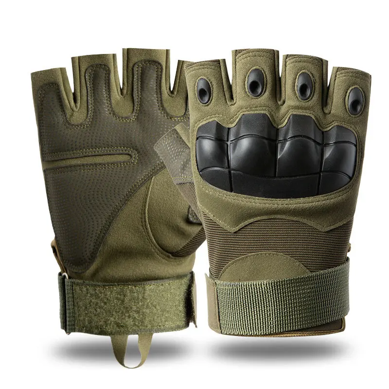 
hard knuckle half finger motor cycle fingerless military tactical gloves  (1600234027449)