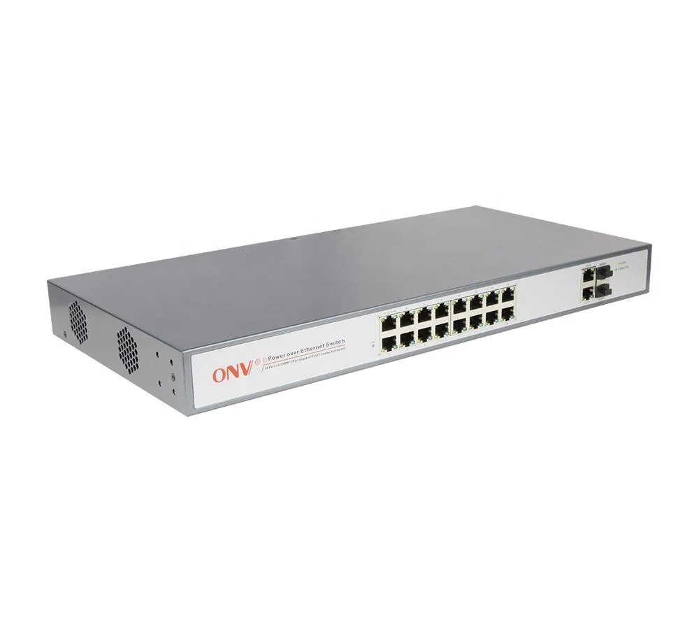  Коммутатор 16*10/100 PoE с 2*10/100/1000M портами uplink RJ45 и 2*1000M