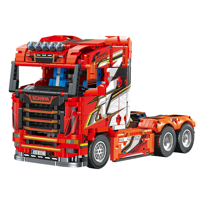 Large inventory and fast delivery ABS DIY puzzle electric red truck car toys assemble Educational  assembly car toys