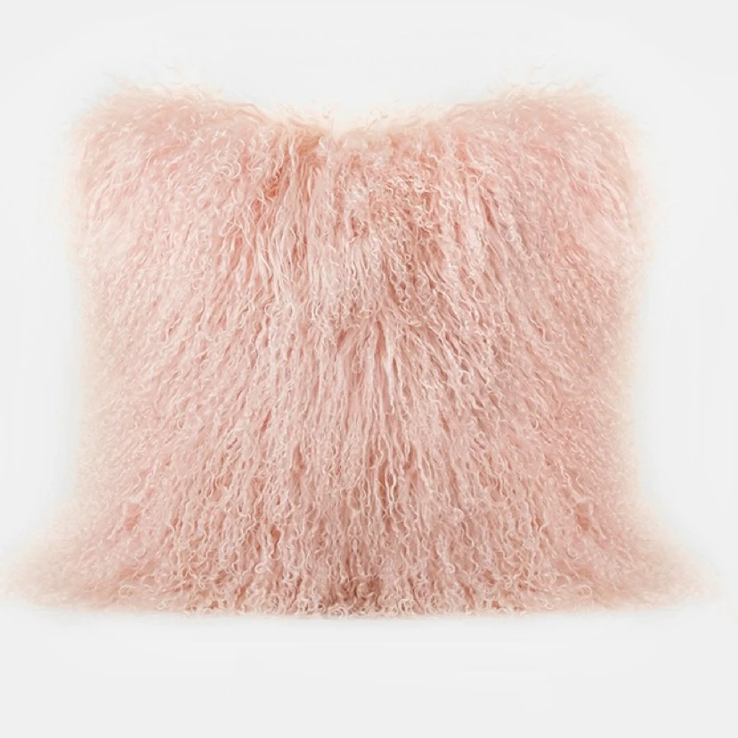 CX-D-04Y оптовая продажа декоративная шерстяная подушка из монгольского меха меховая наволочка для кресла дивана-кровати