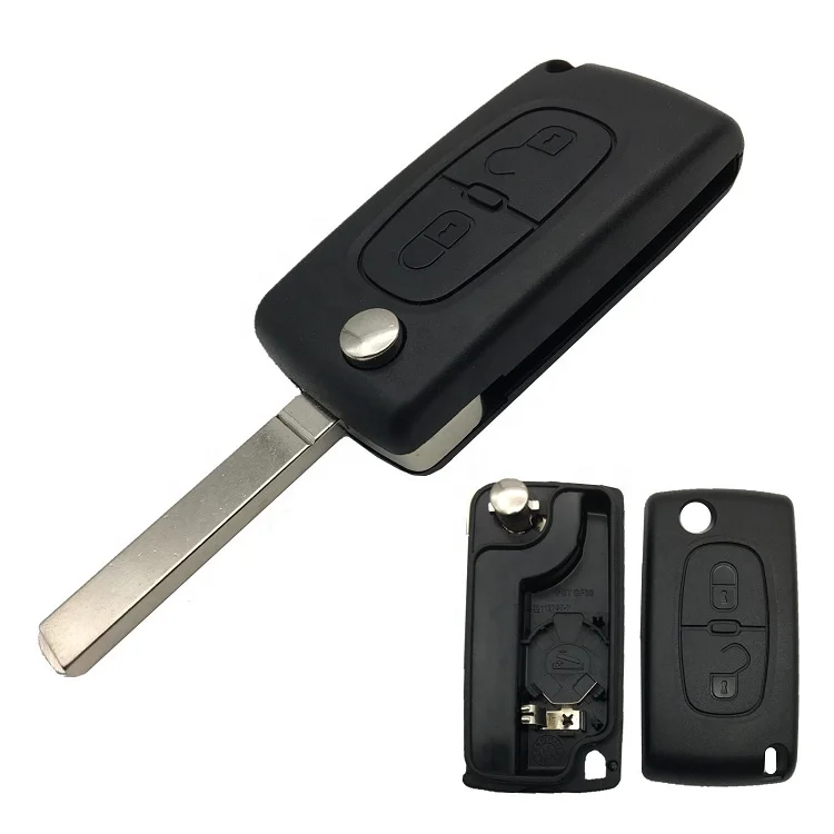 2 Buttons Flip Folding Remote Smart Car Key Case Blank Cover Shell For Peugeot 207 307 CE0536