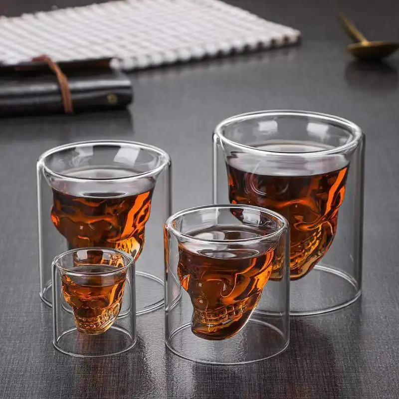 Double-wall Shot Glass For Whiskey Vodka And Cocktail Unique Glass For Bar Party Use
