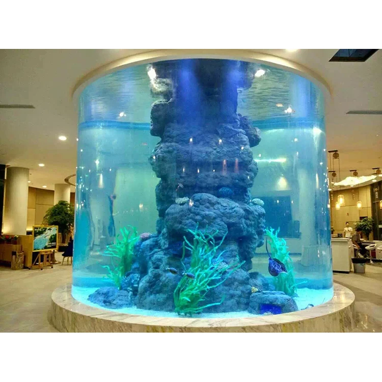 Custom design new premium popular circular tube acrylic fish tank artificial jellyfish