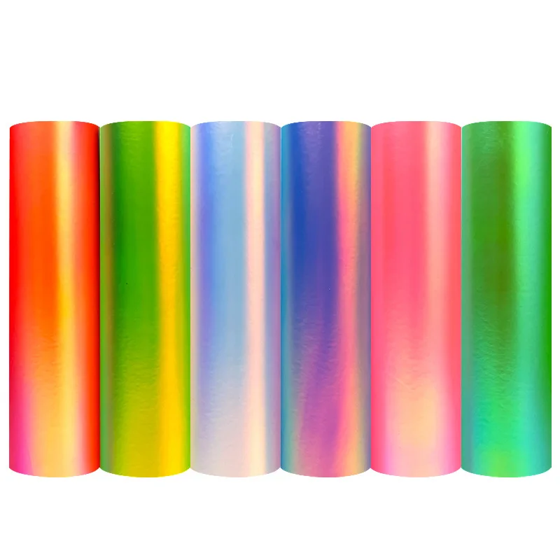 Holographic Sparkle Rainbow Self-Adhesive PVC Vinyl Sheet /Roll Shiny Vinyl for Mug Cup DIY Party Decoration Sticker Car Decal