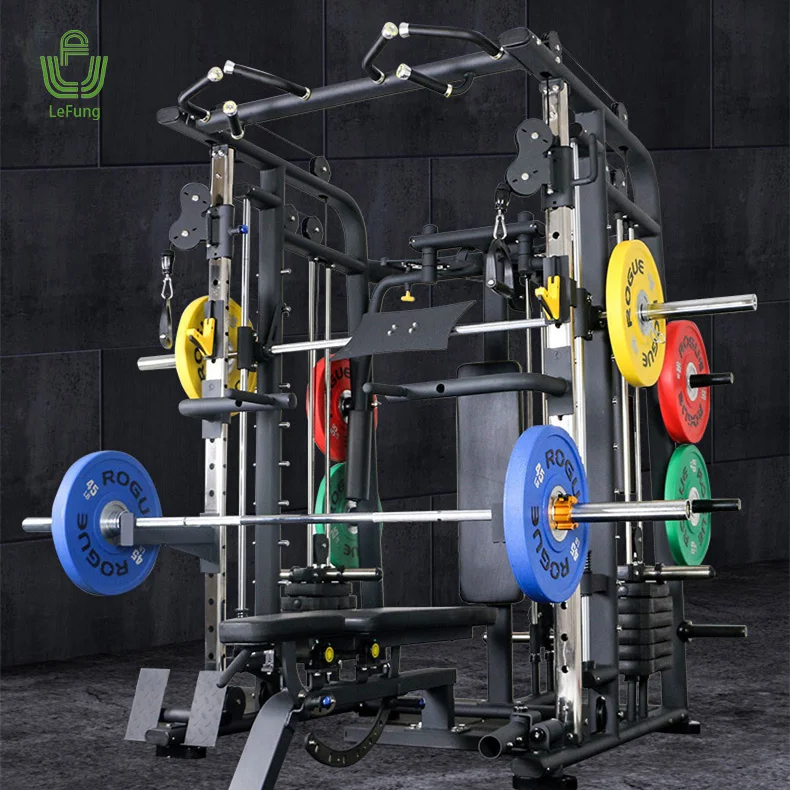 All In One Gym Smith Machine 2023 Professional Multi Functional Weight Lifting Training Smith Machine Power Cage Squat Rack