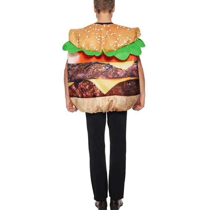 Halloween Party Costume Funny Food Beef Hamburger Cosplay Costume